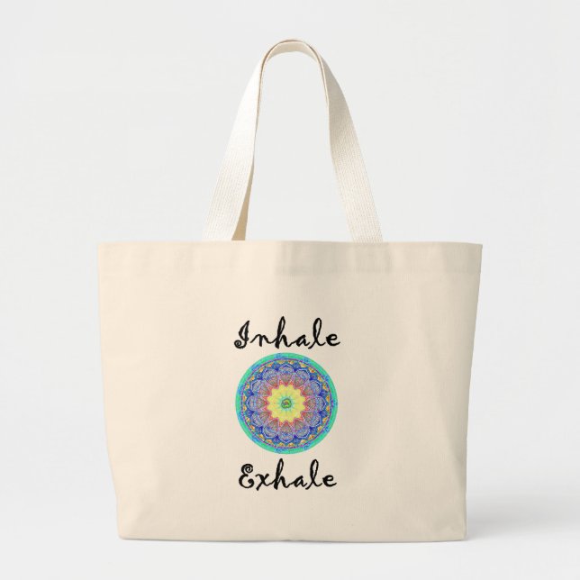 inhale exhale large tote bag (Front)