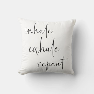 Inhale Exhale Meditation Calm Breathe Minimalist Cushion