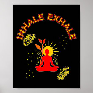 Inhale Exhale Meditation Energy Mandala Art Poster