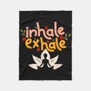 Inhale Exhale Meditation Energy Mandala Art Yoga W Fleece Blanket