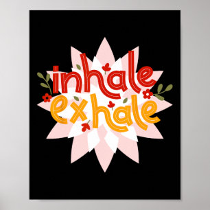 Inhale Exhale Meditation Energy Mandala Art Yoga W Poster