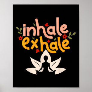 Inhale Exhale Meditation Energy Mandala Art Yoga W Poster
