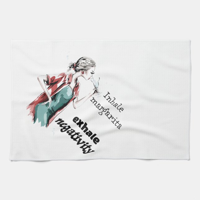 Inhale, Exhale Negativity Tea Towel (Horizontal)