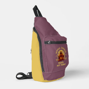 Inhale, Exhale Peace, Not Panic Bigfoot Meditation Sling Bag