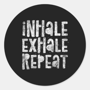 Inhale, Exhale, Repeat, Breath Exercise Calming Yo Classic Round Sticker
