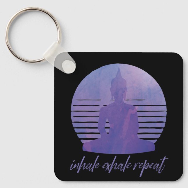 Inhale Exhale Repeat Purple Key Ring (Front)