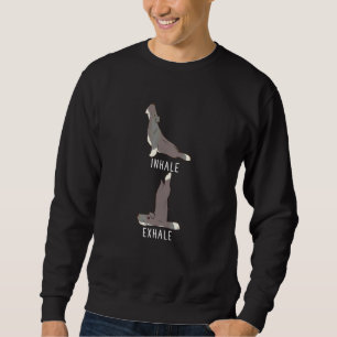 Inhale Exhale Schnauzer Dog Yoga Sweatshirt