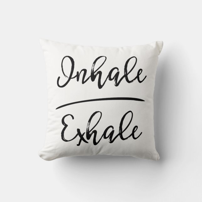 Inhale Exhale Typography Cushion (Front)