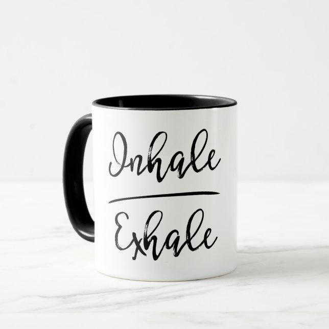 Inhale Exhale Typography Mug (Front Left)