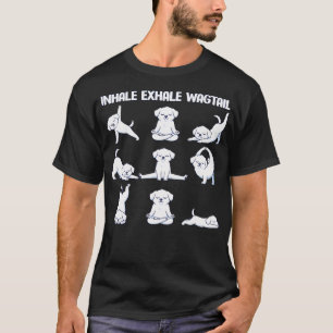 Inhale Exhale Wag Tail Funny Dog Yoga Instructor T-Shirt