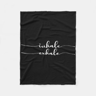 Inhale Exhale Workout Exercise Yoga Fleece Blanket