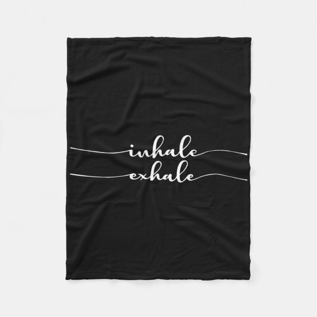 Inhale Exhale Workout Exercise Yoga  Fleece Blanket (Front)