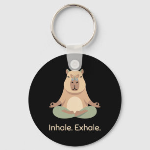 Inhale Exhale Yoga Capyra Zen Animal Relaxation  Key Ring