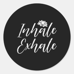 Inhale Exhale Yoga Mindfulness Meditation Lotus Ca Classic Round Sticker