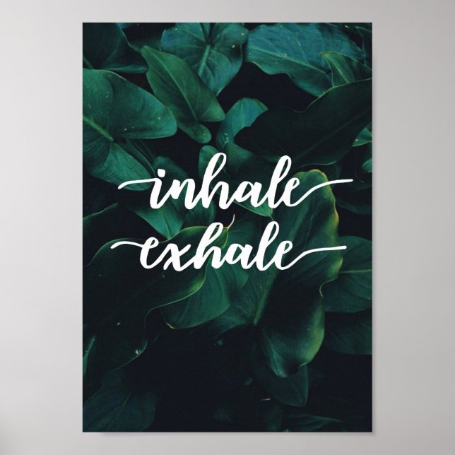 inhale exhale yoga spiritual peace meditate poster (Front)