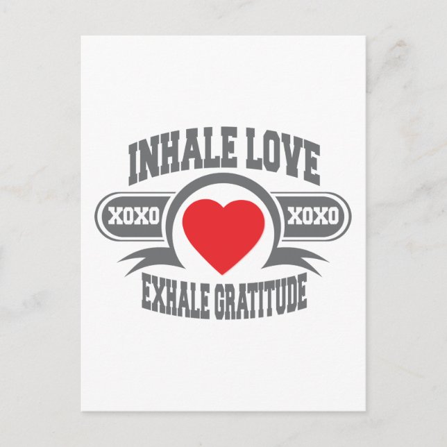 Inhale Love, Exhale Gratitude Postcard (Front)