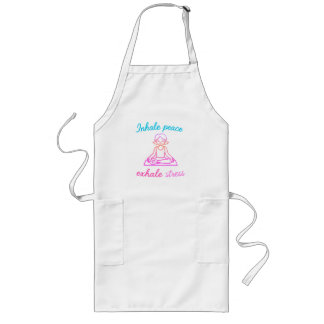 Inhale Peace Exhale Stress | Mindful Yoga Graphic Long Apron