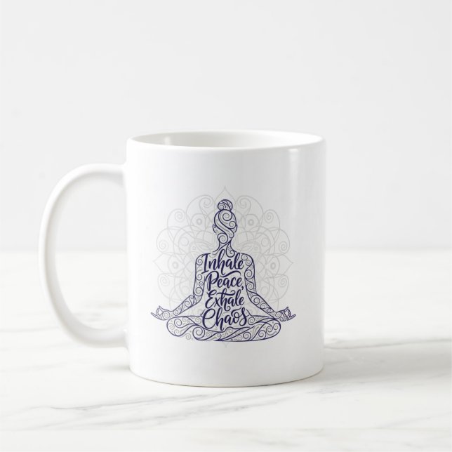 Inhale Peace Yoga Mug (Left)