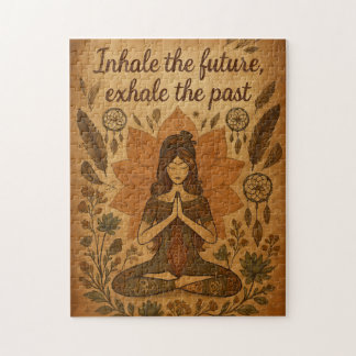 🧩 Inhale the Future, Exhale the Past – Boho Yoga  Jigsaw Puzzle