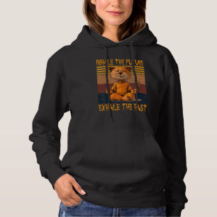Inhale The Future Om Meditation Yoga Cat Hoodie