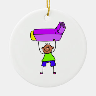 Inhaler Kid Ceramic Tree Decoration