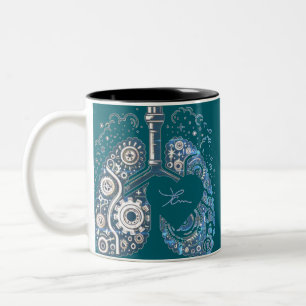 Inhalo de coeur Two-Tone coffee mug