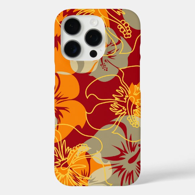 Iniki Point Hawaiian Hibiscus Floral Red Case-Mate iPhone Case (Back)