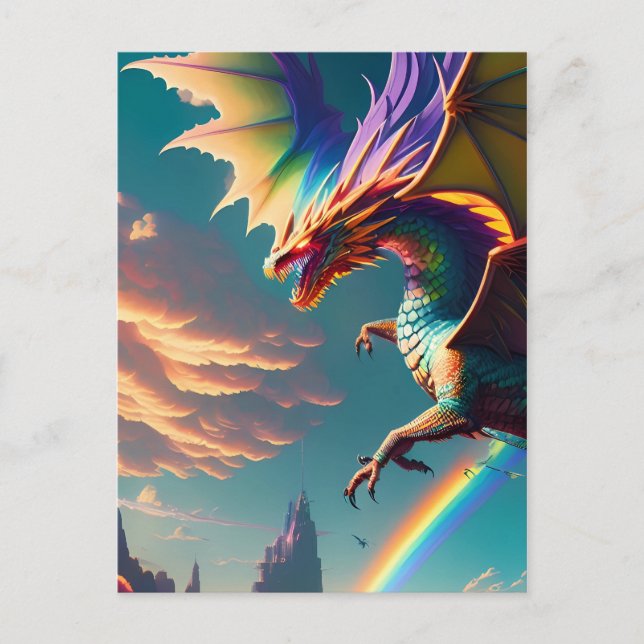 Inimical Acts of Dragonry Fantasy Postcard (Front)