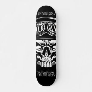 Inimical Biker Skull Skateboard