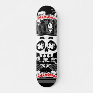 Inimical Chess Skull Skateboard