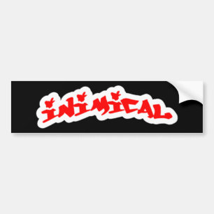 Inimical Classic Woods Graffiti Tag Logo  (Black) Bumper Sticker