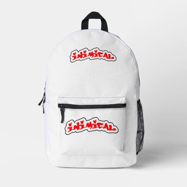 Inimical Classic Woods Graffiti Tag Logo  Printed Backpack (Front)