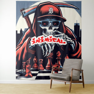 Inimical Detroit Chess Reaper Tapestry