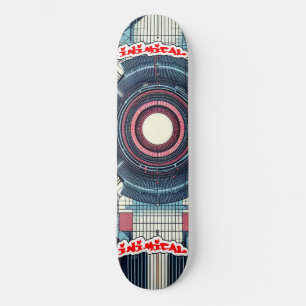 Inimical Futuristic Minamilst Japanese Abstract Skateboard