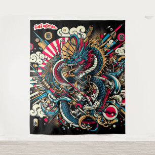 Inimical Japanese Abstract Tapestry