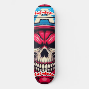 Inimical Red Skull Skateboard