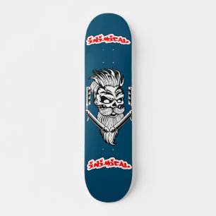 Inimical Skull Barber Skateboard Deck 