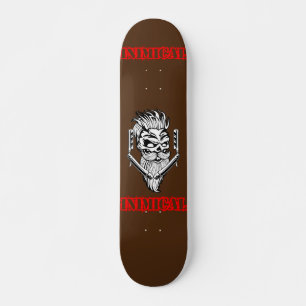 Inimical Skull Barber Skateboard Deck 