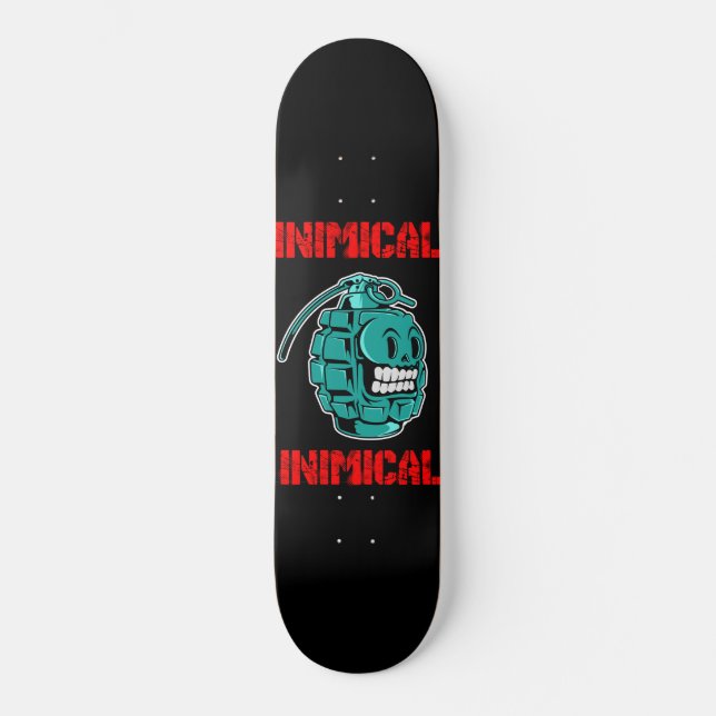 Inimical Teal Grenade Skateboard (Front)