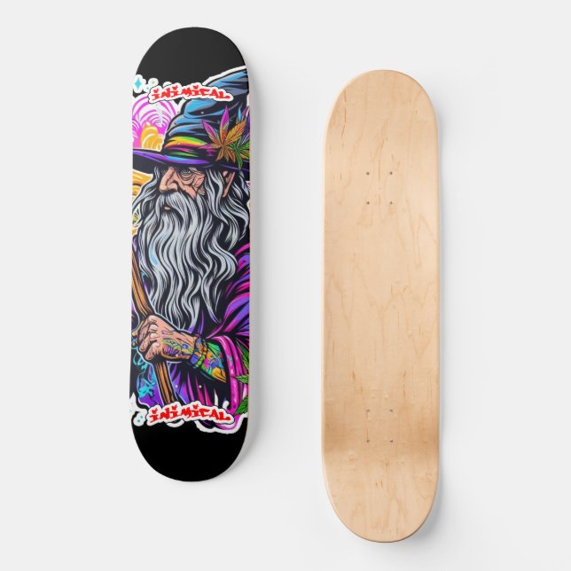 Inimical Wavy Japanese Maple Leaf Wizard  Skateboard (Front)