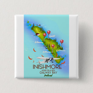 Inishmore Aran Islands Galway Bay Ireland 15 Cm Square Badge
