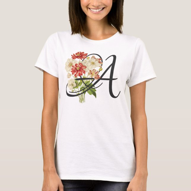 Initial A, Vintage Anemones T-Shirt (Front)