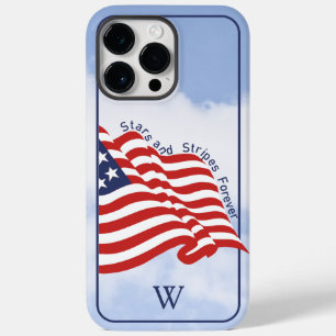 Initial:  American Flag Stars & Stripes Forever Case-Mate iPhone 14 Pro Max Case