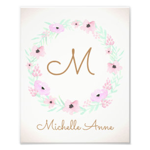 Initial Art, Nursery Art, Wall Decor, Nursery Photo Print