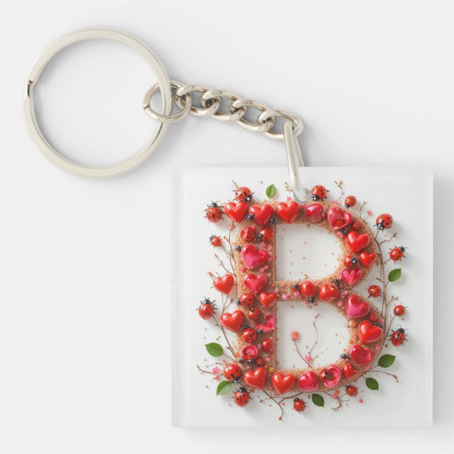 💕 Initial B Design For Custom Name Gifts 💕 Key Ring (Front)