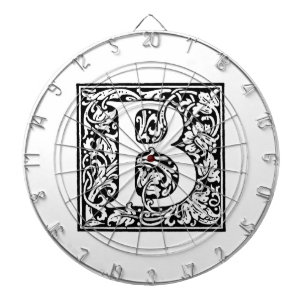 Initial B Monogram. Customised Name Floral Pattern Dartboard