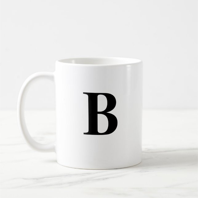 Initial B & Personalised Name Coffee Mug (Left)