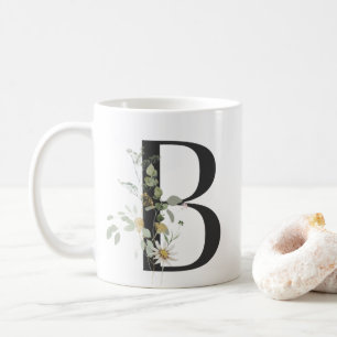 Initial B With Soft colour flower Coffee Mug