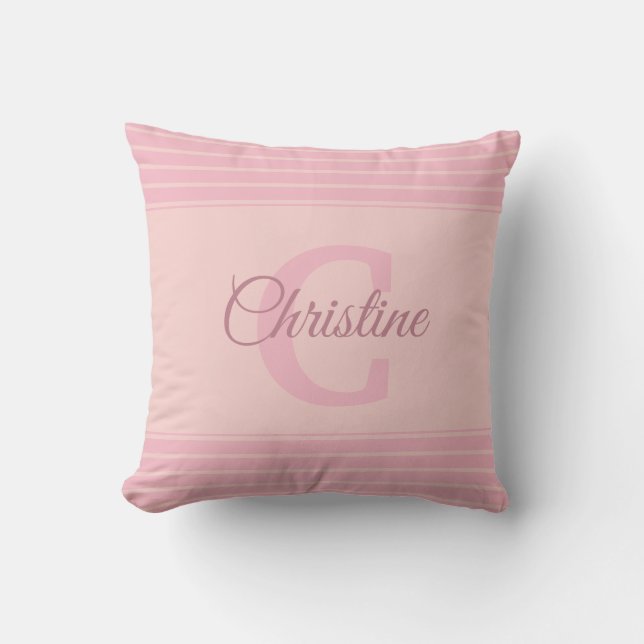Initial C Hand Script Modern Name Monogrammed Cushion (Front)