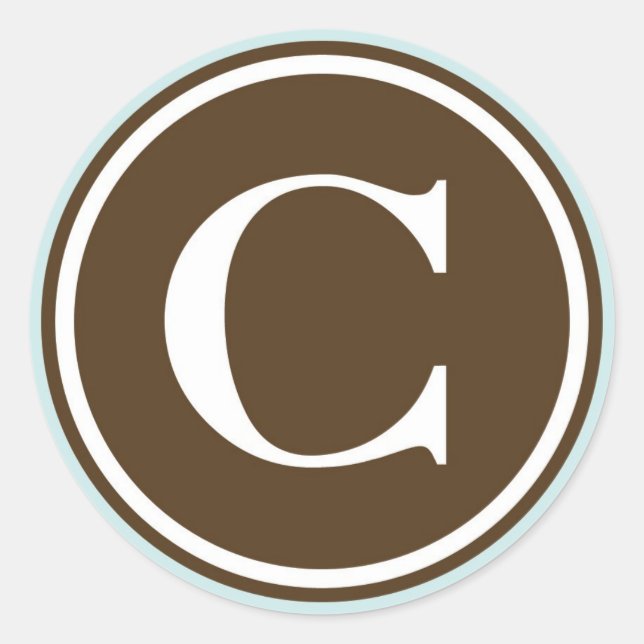 Initial C monogram circle letter seal party favour (Front)